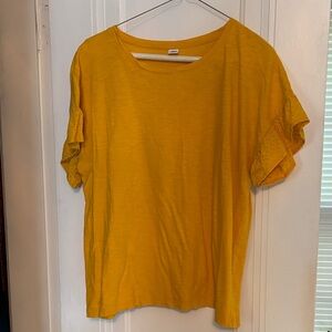 Old Navy Yellow Short Sleeve Top with Ruffle Detail